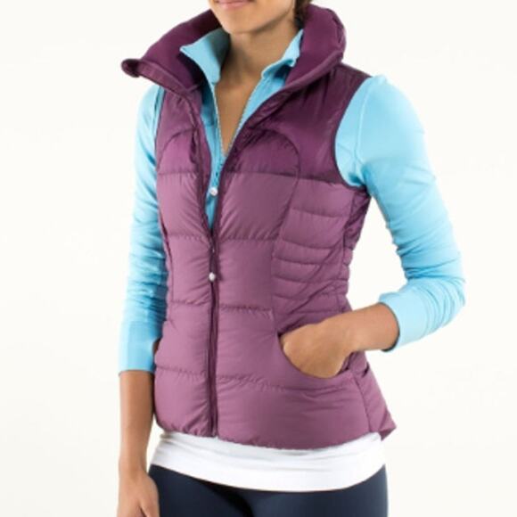 Lululemon 6 Fluffin' Awesome Vest Plum Down Filled 800 Winter Run - Picture 1 of 9
